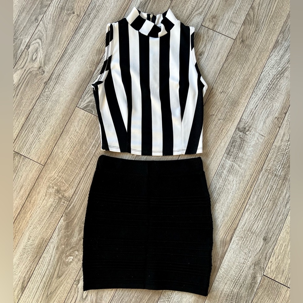Two piece Crop Top and Mini Skirt Set, Charlotte Russe, Size S
